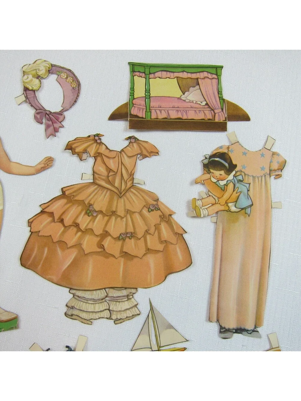 Vintage 1935 Shirley Temple Standing Paper Doll & Clothing Set Saalfield RARE